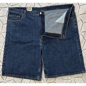 NWT 100% Cotton Levis 550 Denim Shorts Mens 48 Big Tall Relaxed Fit Dark Wash